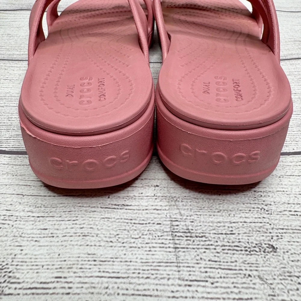 Crocs Women's Pink Slide Sandals - Picture 3 of 5